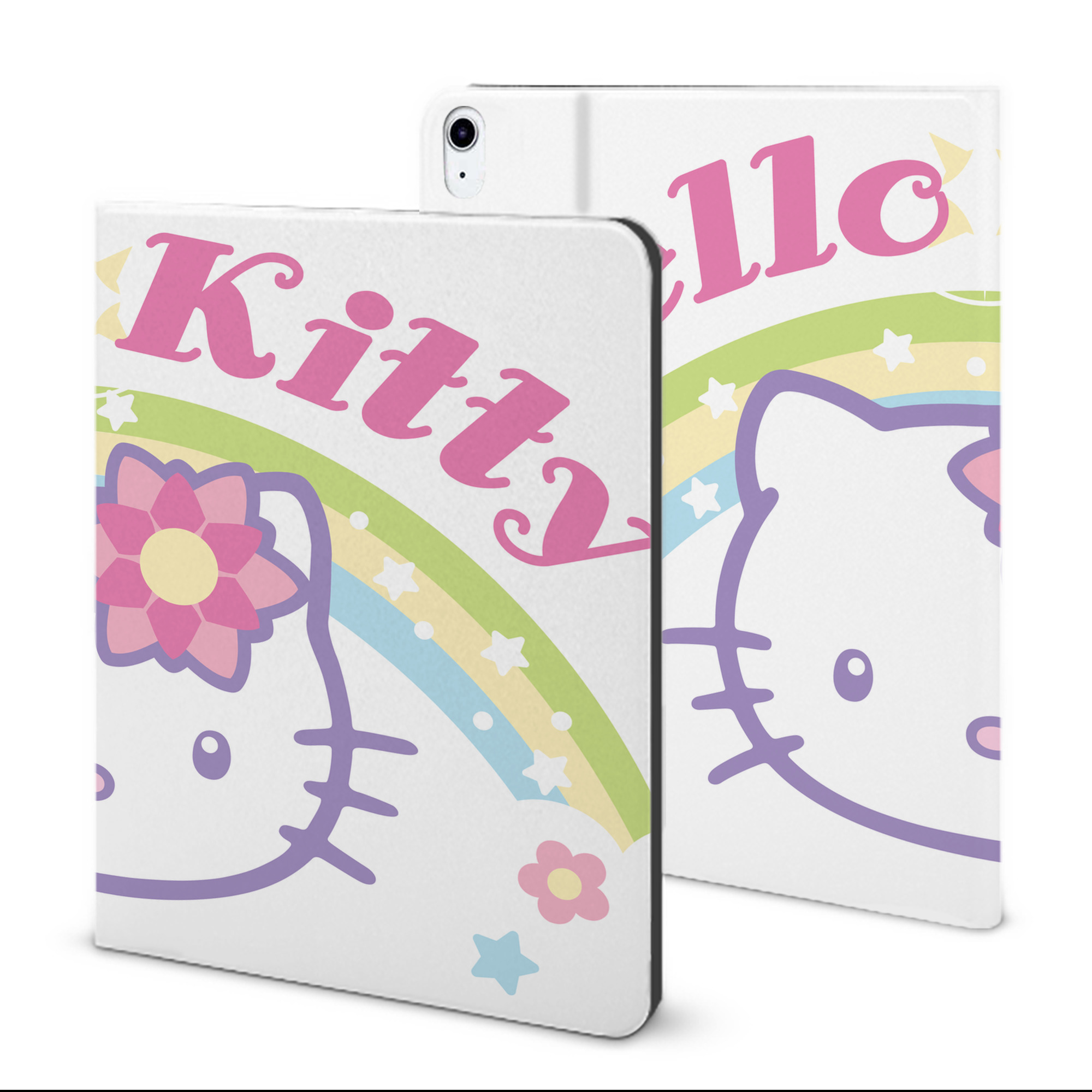 （画像用） Hello Kitty ハローキティ IPad ケース ブック型 PUレザー TPU 耐衝撃 軽量 薄型 ペン収納なし 全面保護 IPad 各モデル対応